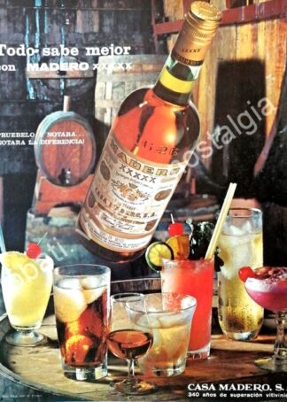CARTEL ANTIGUO ORIGINAL DE BRANDY MADERO XXXXX 1967 CASA MADERO /V264