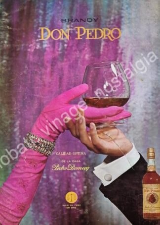 CARTEL ANTIGUO ORIGINAL DE BRANDY DON PEDRO 1960s CALIDAD OPTIMA