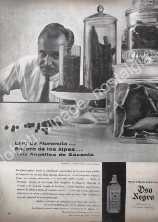 CARTEL ANTIGUO ORIGINAL DE GINEBRA OSO NEGRO 1959 /V280