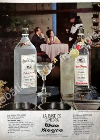 CARTEL ANTIGUO ORIGINAL DE GINEBRA OSO NEGRO 1962 /V283