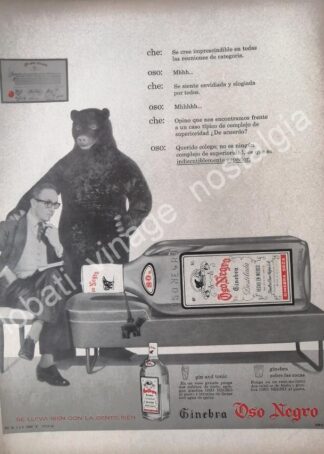 CARTEL ANTIGUO ORIGINAL DE JORGE EL CHE REYES Y GINEBRA OSO NEGRO 1960 /V288 /FEP