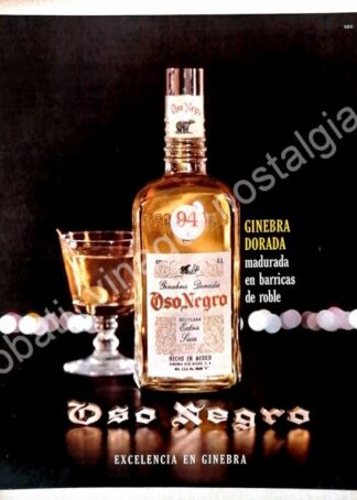 CARTEL ANTIGUO ORIGINAL DE GINEBRA OSO NEGRO 1961 /V292