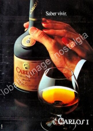 CARTEL ANTIGUO ORIGINAL DE BRANDY CARLOS I. 1980s /5