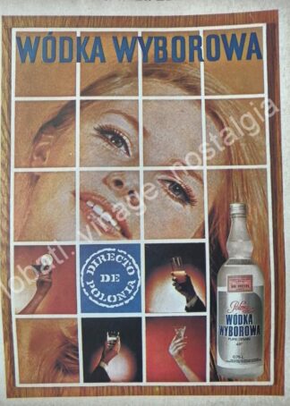 CARTEL ANTIGUO ORIGINAL DE VODKA WYBOROWA 1974 /V317 RARO