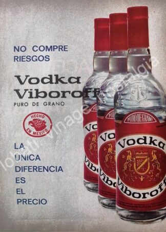 CARTEL ANTIGUO ORIGINAL DE VODKA VIBOROFF 1974 BODEGAS CALIFORNIA /V318 SUPER RARO