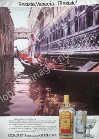 CARTEL ANTIGUO ORIGINAL DE GINEBRA GORDONS 1980s /V312