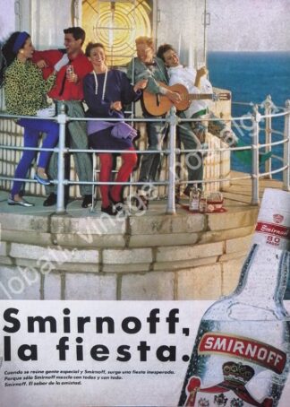 CARTEL ANTIGUO ORIGINAL DE VODKA SMIRNOFF 1980s /V303