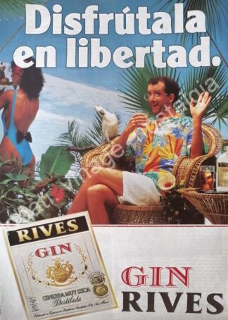 CARTEL ANTIGUO ORIGINAL DE GINEBRA RIVES 1980s /V307