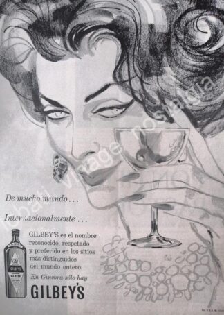 CARTEL ANTIGUO ORIGINAL DE GINEBRA GILBEYS 1961 /V296