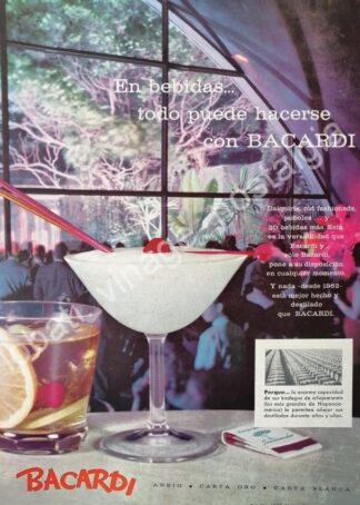 CARTEL ANTIGUO ORIGINAL DE RON BACARDI 1959 /5