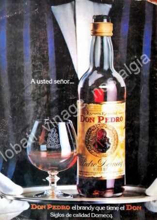 CARTEL ANTIGUO ORIGINAL DE BRANDY DON PEDRO 1965 /2