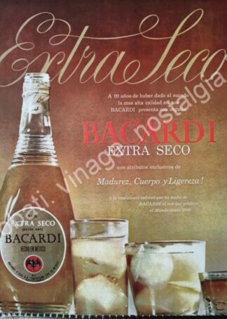 CARTEL ANTIGUO ORIGINAL DE RON BACARDI 1961 /7