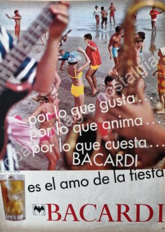 CARTEL ANTIGUO ORIGINAL DE RON BACARDI 1965 /9
