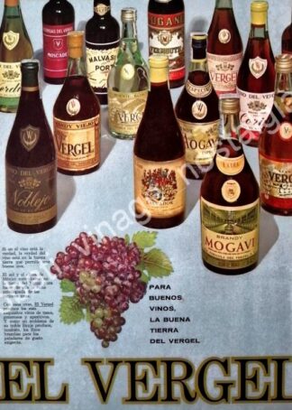 CARTEL ANTIGUO ORIGINAL DE BRANDY VIEJO VERGEL. DIC 1968
