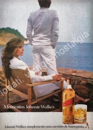 CARTEL ANTIGUO ORIGINAL DE WHISKY JHONNIE WALKER 1980s /7)