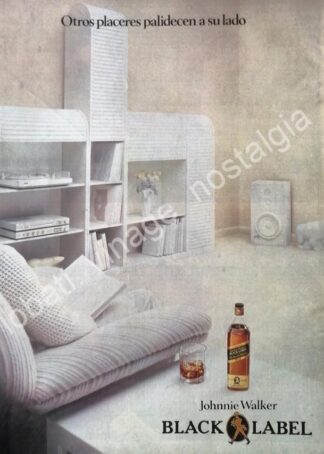 CARTEL ANTIGUO ORIGINAL DE WHISKY JHONNIE WALKER BLACK LABEL 1980s /7