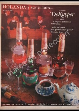 CARTEL ANTIGUO ORIGINAL DE LICORES DEKUYPER 1969 - RARO