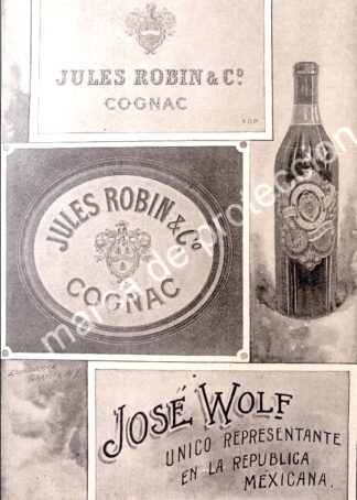 CARTEL ANTIGUO ORIGINAL DE COGÑAC JULES ROBIN 1897