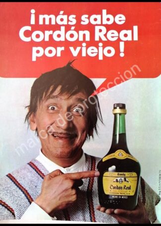 CARTEL ANTIGUO ORIGINAL DE BRANDY CORDON REAL Y COMICO MADALENO /FEP 1972