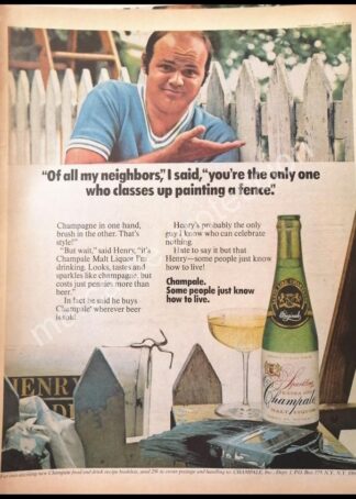 CARTEL ANTIGUO ORIGINAL DE CHAMPAGNE CHAMPALE 1971