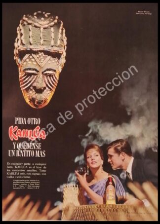 CARTEL ANTIGUO ORIGINAL DE LICOR DE CAFE KAHLUA 1960s /5