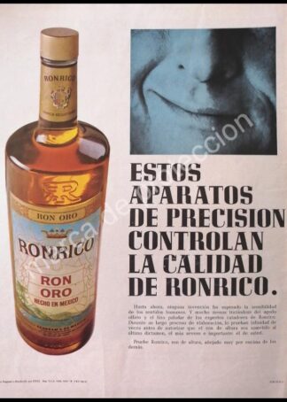 CARTEL ANTIGUO ORIGINAL DE RON, RONRICO 1967 DE SEAGRAMS / RARO