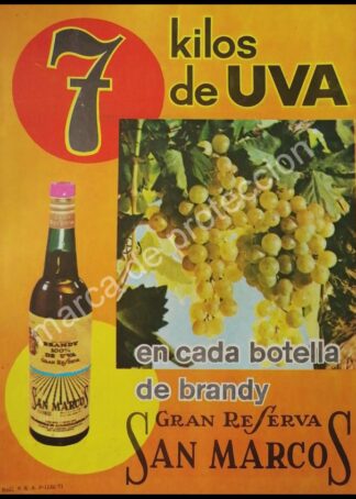 CARTEL ANTIGUO ORIGINAL DE BRANDY SAN MARCOS 1971 / 2