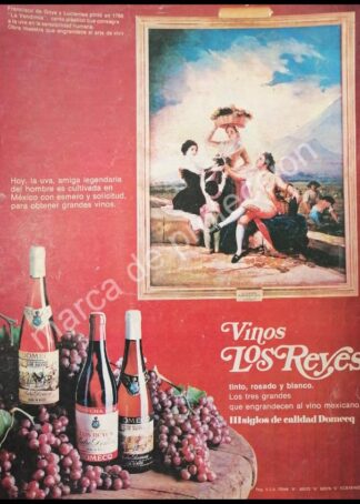 CARTEL ANTIGUO ORIGINAL DE VINO LOS REYES 1978 PEDRO DOMECQ