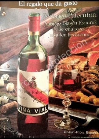 CARTEL ANTIGUO ORIGINAL DE VINOS FEDERICO PATERNINA 1970s
