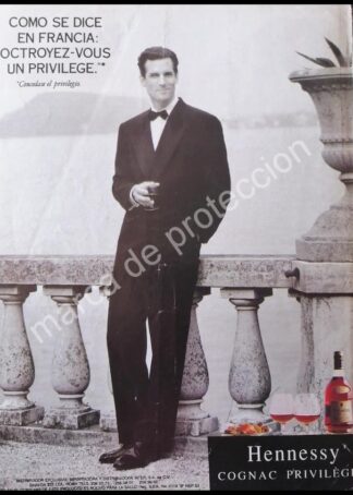 CARTEL ANTIGUO ORIGINAL DE COGNAC HENNESSY 1991 / PRIVILEGE