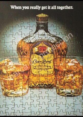 CARTEL ANTIGUO ORIGINAL DE WHISKY CROWN ROYAL 1980s / VINOS