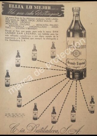 CARTEL ANTIGUO ORIGINAL DE VINOS SAN LAZARO 1947 /4