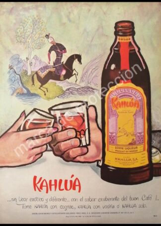 CARTEL ANTIGUO ORIGINAL DE LICOR DE CAFE KAHLUA 1960
