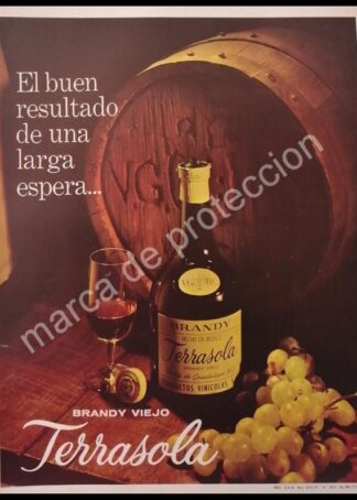 CARTEL ANTIGUO ORIGINAL DE BRANDY TERRASOLA 1962