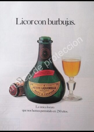 CARTEL ANTIGUO ORIGINAL DE VINOS PETITE LIQUORELLE, MOET & CHANDON 1995