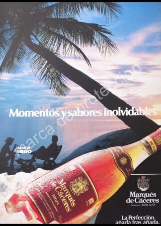 CARTEL ANTIGUO ORIGINAL DE VINOS MARQUES DE CACERES 1990