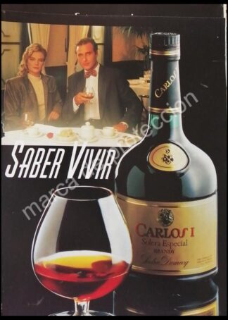 CARTEL ANTIGUO ORIGINAL DE BRANDY CARLOS I. SOLERA ESPECIAL 1980s