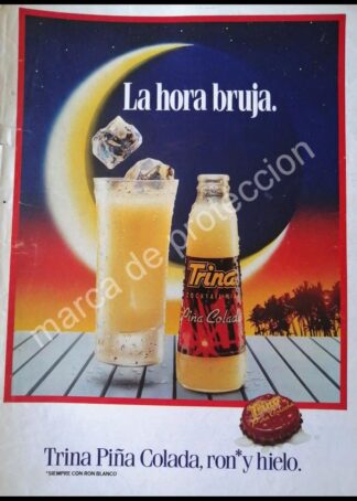 CARTEL ANTIGUO ORIGINAL DE PIÑA COLADA TRINA 1980s