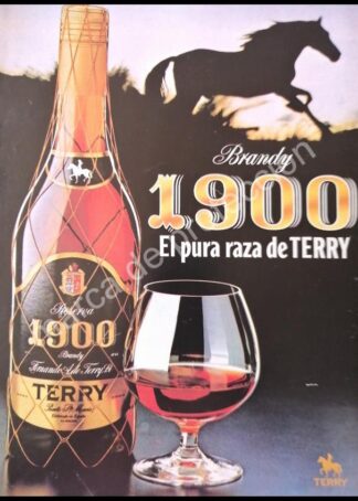 CARTEL ANTIGUO ORIGINAL DE BRANDY 1900 TERRY 1980s /3