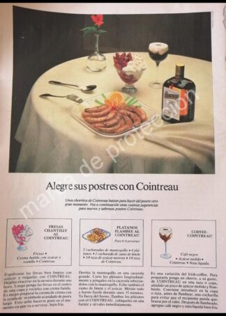 CARTEL ANTIGUO ORIGINAL DE LICOR COINTREAU 1980s /3