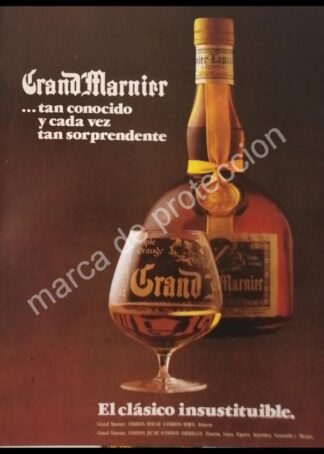 CARTEL ANTIGUO ORIGINAL DE VINOS GRAND MARNIER 1980s