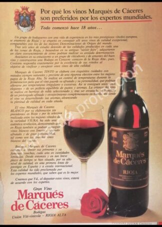 CARTEL ANTIGUO ORIGINAL DE VINOS MARQUES DE CACERES 1980s /5