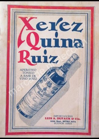 CARTEL ANTIGUO ORIGINAL DE VINOS XEREZ QUINA RUIZ 1930 RARO