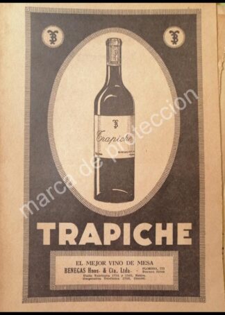 CARTEL ANTIGUO ORIGINAL DE CHAMPAGNE TRAPICHE 1927 /3
