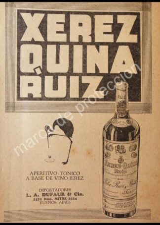 CARTEL ANTIGUO ORIGINAL DE XEREZ QUINA RUIZ 1927 / 2
