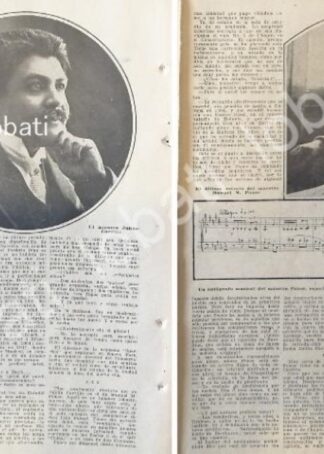 CARTEL ANTIGUO ORIGINAL DE NOTA ANTIGUA ENTREVISTA CON JULIAN CARRILLO 1920