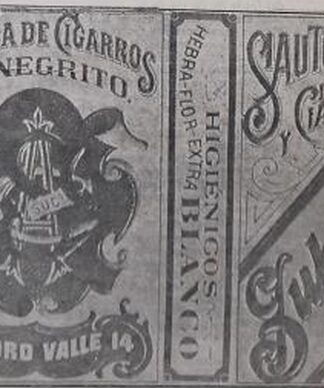 CARTEL ANTIGUO ORIGINAL DE FABRICA DE CIGARROS EL NEGRITO, CIGARROS SUPER FINOS 1912 / MUY RARO