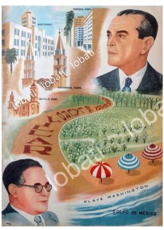 CARTEL ANTIGUO PLAYA WASHINGTON 1955 MAT. TMPS  /RARO