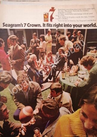 CARTEL ANTIGUO ORIGINAL DE VINOS. WHISKY SEAGRAM´S V.O 1960s /523