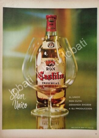 CARTEL ANTIGUO ORIGINAL DE RON CASTILLO 1964 /514